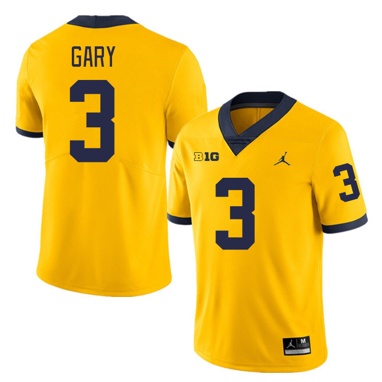 Rashan Gary Michigan Jersey,Michigan Wolverines #3 Rashan Gary Jersey Youth-Maize